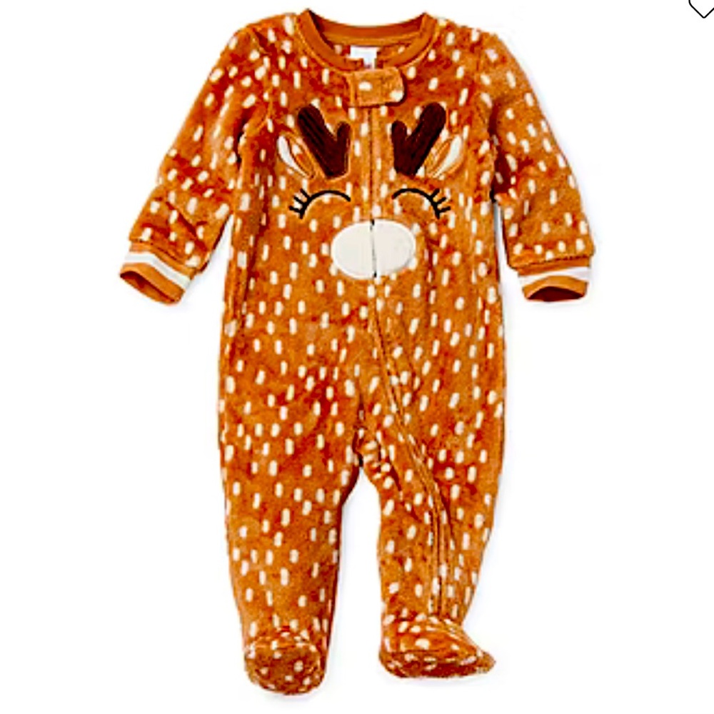 North Pole Trading Co. Reindeer Family Baby Unisex Long Sleeve One Piece Pajama